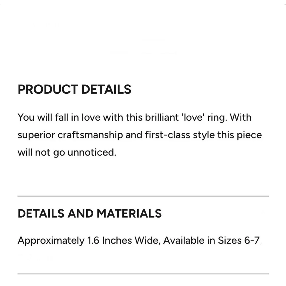 Silver Love Double Ring Size 6-7